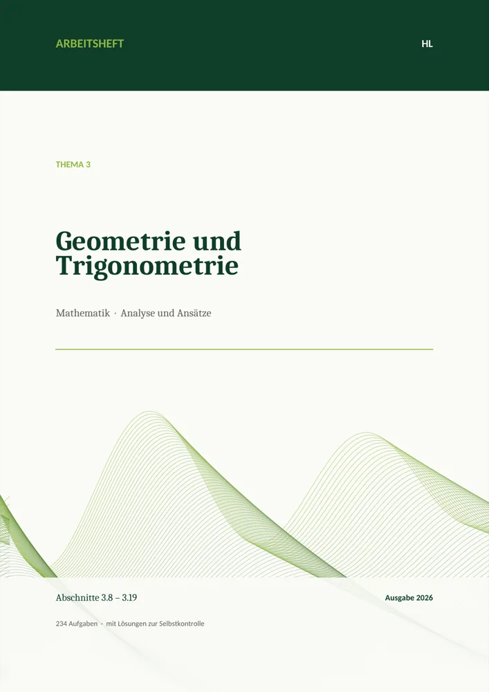 Umschlag des Arbeitshefts „Geometrie und Trigonometrie“, Thema 3, HL