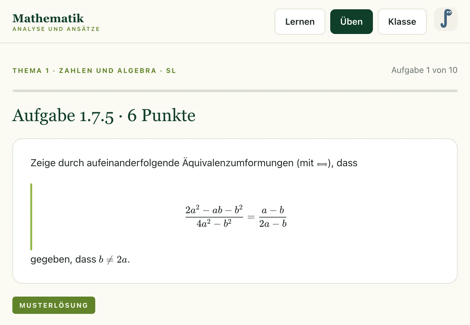 Aufgabe und Musterlösung